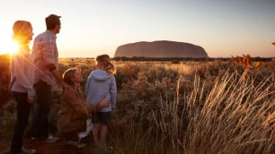 family by Ayers Rock | Uluru Australia | Uluru Rockies | Ayers Indigenous Tourism