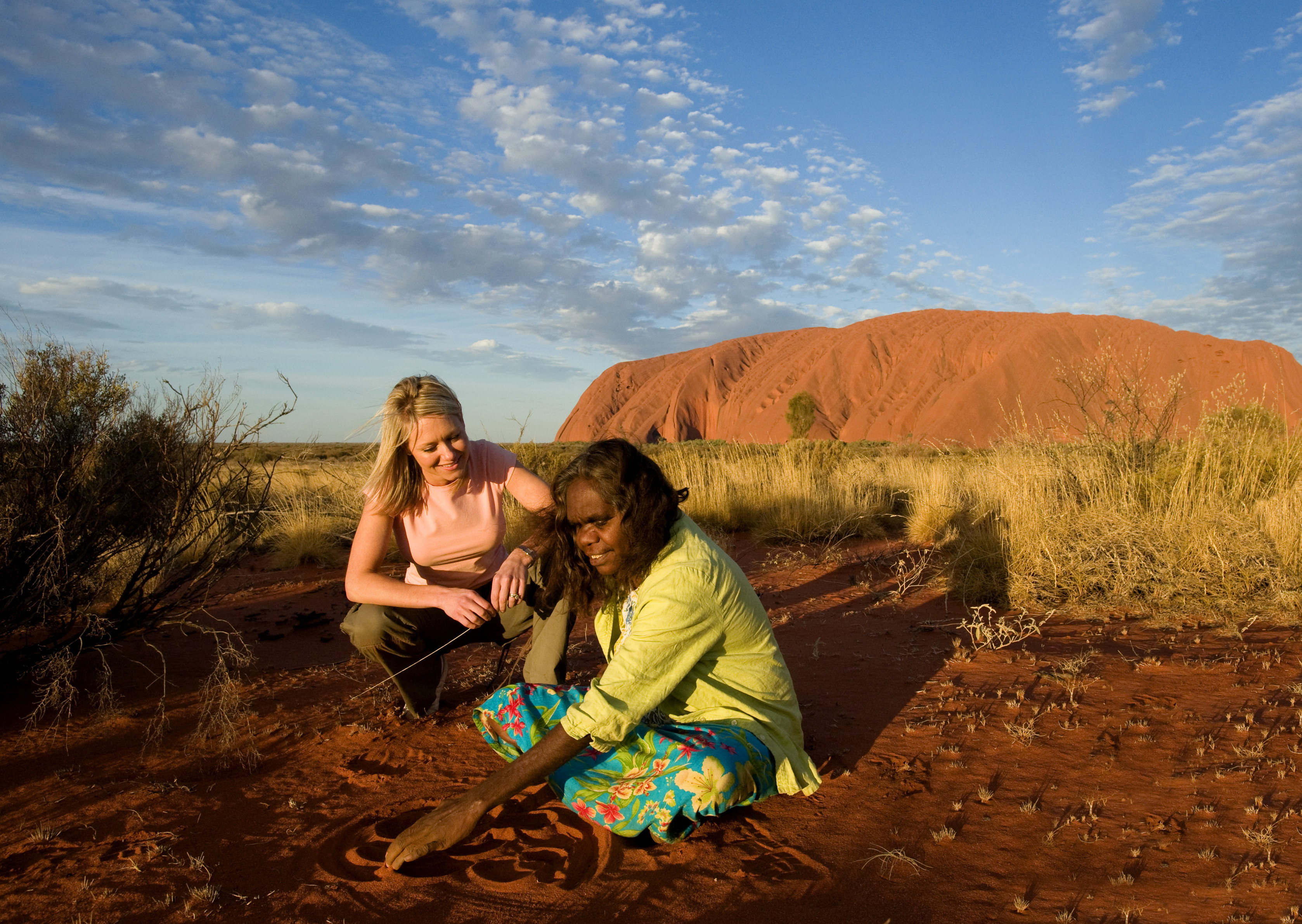 two people in the outback