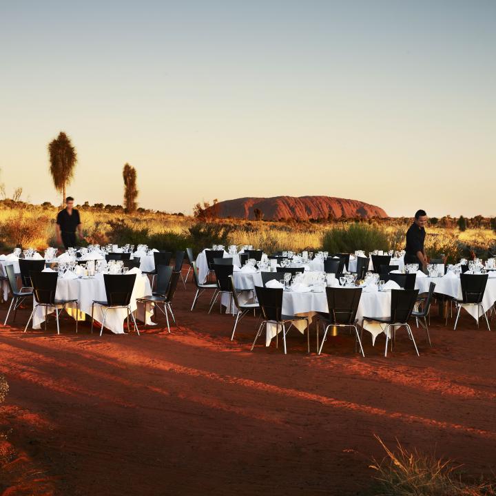 dinner tables outside
