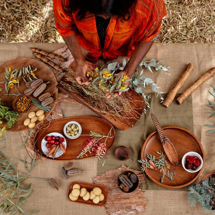 A table set with many herbs | Uluru Australia | Uluru Rockies | Mossmangor Indigenous Tourism