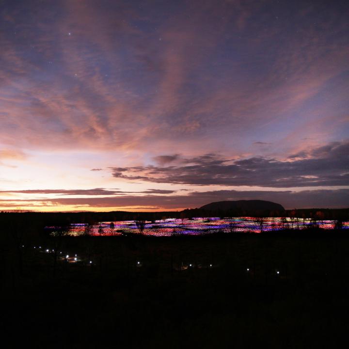 A sunset view Field of Light