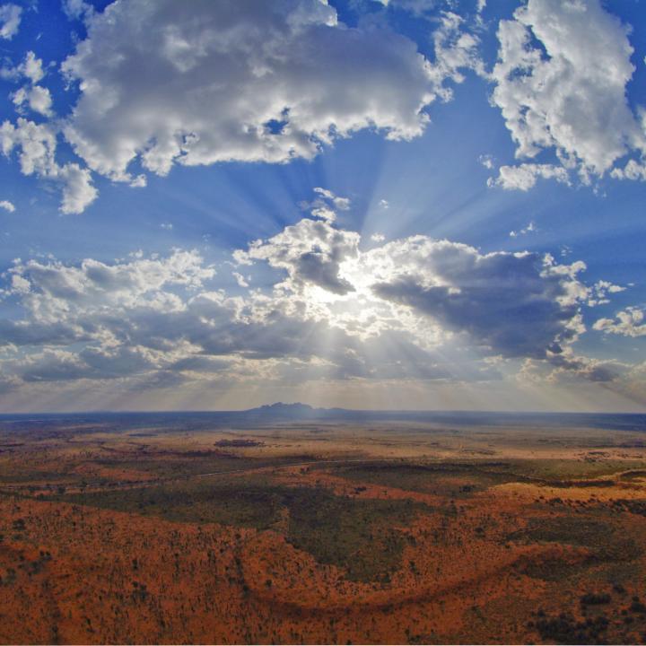 aerial view of the outback