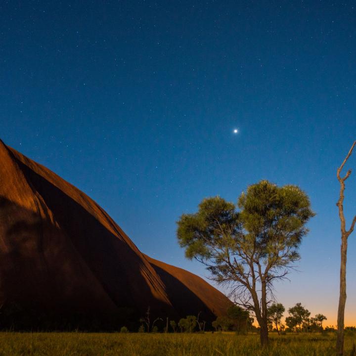Uluru on a starry night