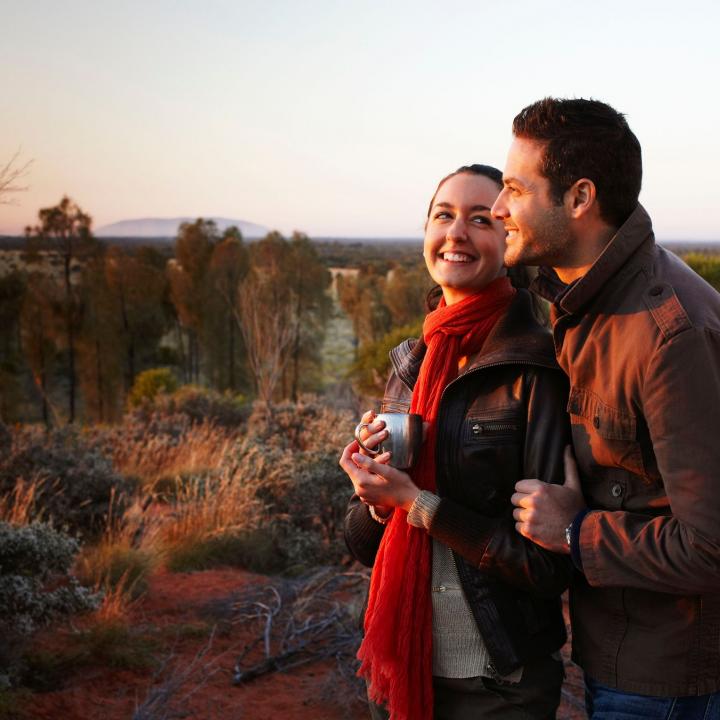 happy couple at Desert Awakenings at Ayers Rock Resort