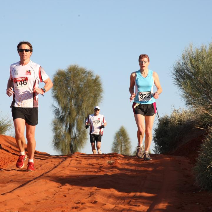 Runners compete in the Australian Outback Marathon