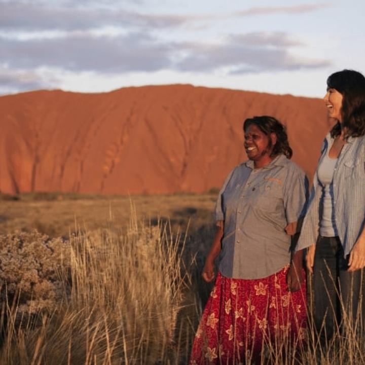 Indigenous woman with visitor