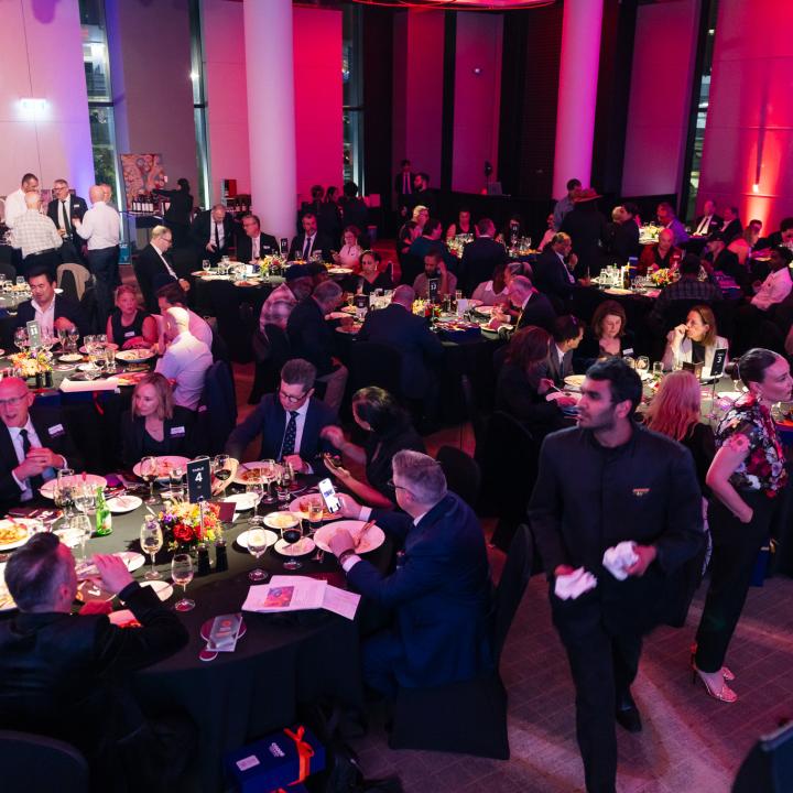 An event hall with guests attending the annual Anangu Communities Foundation Gala