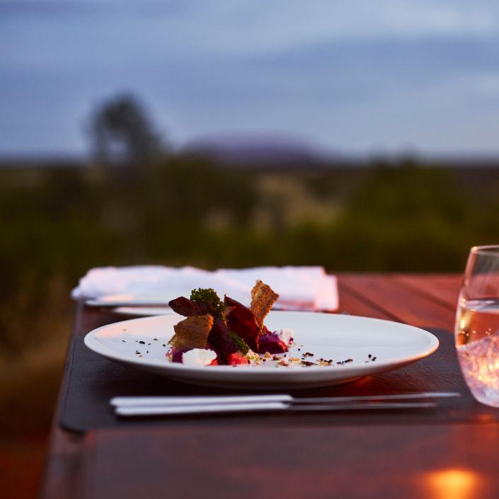 Fine Dining outdoors | Uluru Australia | Uluru Rockies | Mossmangor Indigenous Tourism