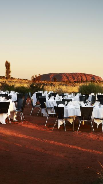 dinner tables outside