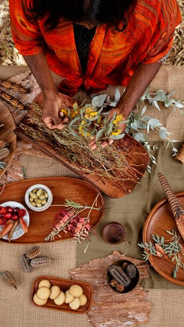 A table set with many herbs | Uluru Australia | Uluru Rockies | Mossmangor Indigenous Tourism