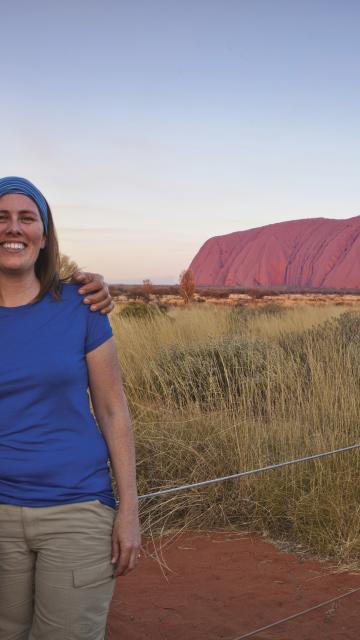 couple in front of Uluru